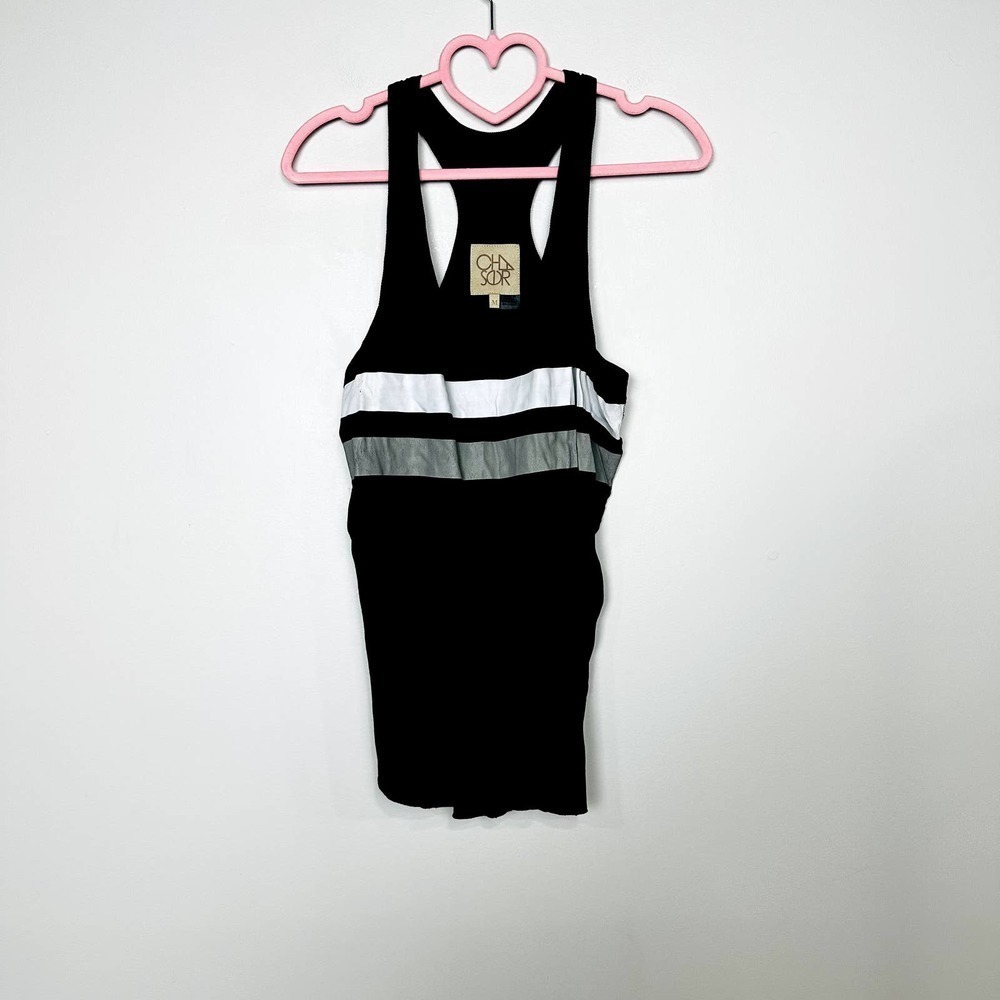 Chaser NWOT Scoop Neck Racerback Casual Comfy Pullover Tank Top Black SZ Medium